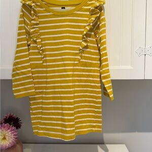 Tea Collection Yellow and White Striped Dress
